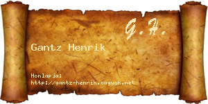 Gantz Henrik névjegykártya